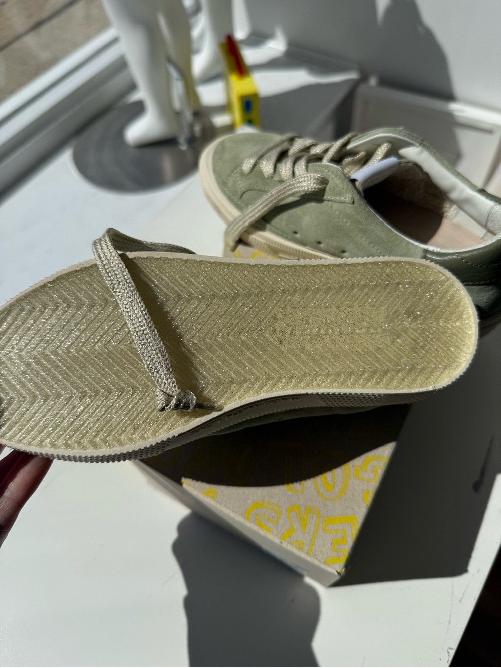 Bonpoint Golden Goose Kids Olive Suede Star Sneakers - Olive - Picture 5 of 6